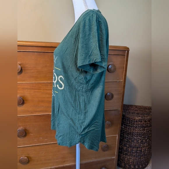 Green Bay Packers Slinky Classic V Neck Short Sleeve WMNS Shirt SZ L - Picture 5 of 11